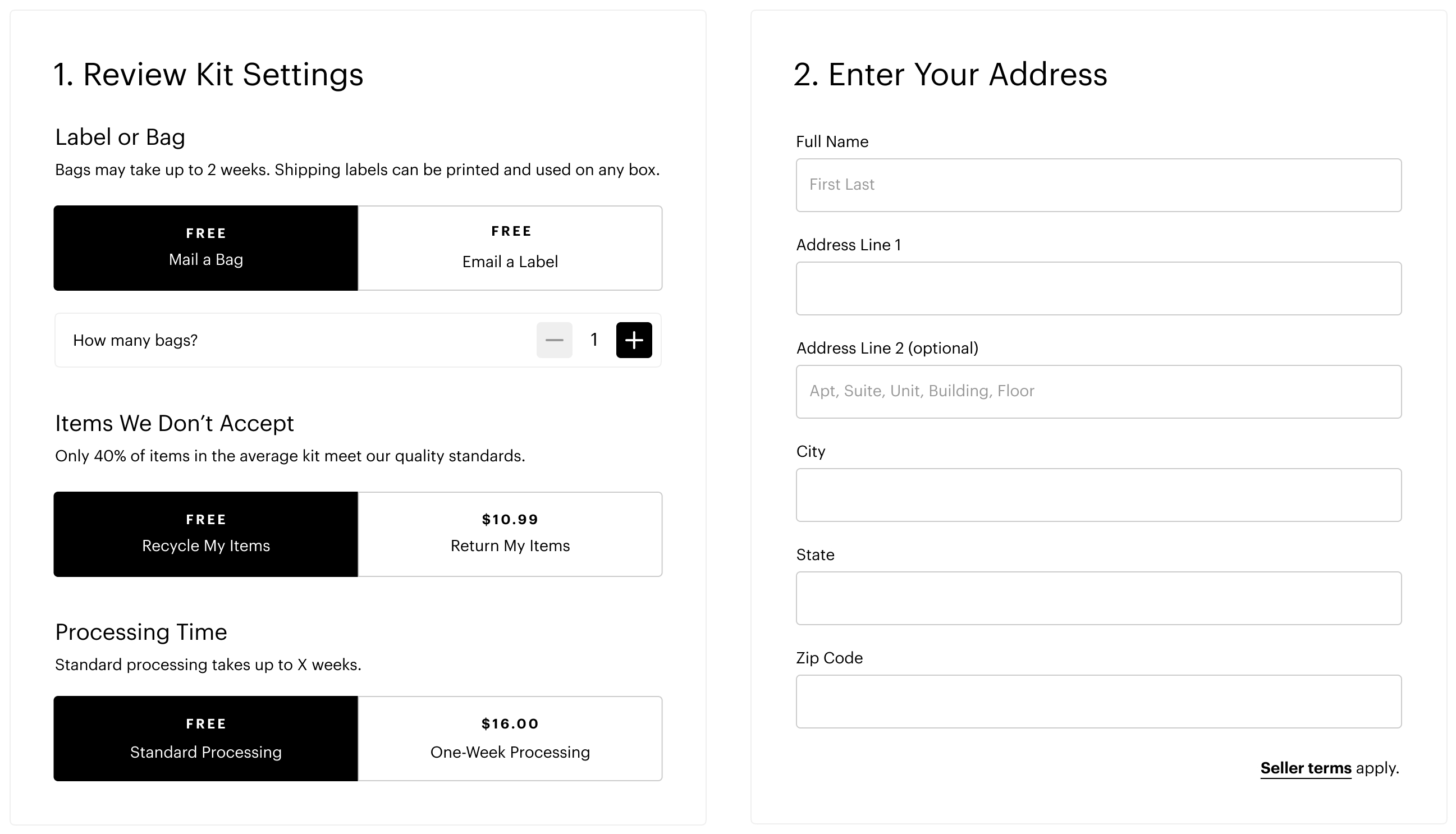 Clean Out Kit Order Form